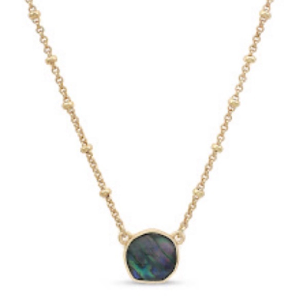 NWOT Jessica Simpson Gold Green Prairie Trial Crystal Stone Pendent Necklace - Picture 1 of 5